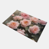 Hübsch rosa Rosen Aquarellmalerei Fußmatte (Schrägansicht)