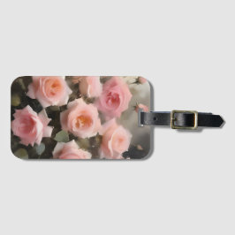 Hübsch rosa Rosen Aquarellmalerei Gepäckanhänger