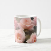Hübsch rosa Rosen Aquarellmalerei Kaffeetasse (VorderseiteRechts)
