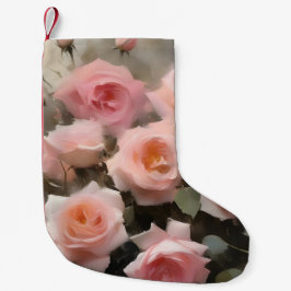 Hübsch rosa Rosen Aquarellmalerei Kleiner Weihnachtsstrumpf