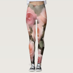 Hübsch rosa Rosen Aquarellmalerei Leggings