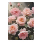 Hübsch rosa Rosen Aquarellmalerei Mini Klemmbrett (Rückseite)