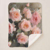 Hübsch rosa Rosen Aquarellmalerei Sherpadecke (Vorderseite)