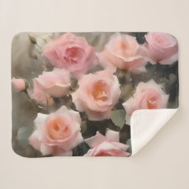 Hübsch rosa Rosen Aquarellmalerei Sherpadecke