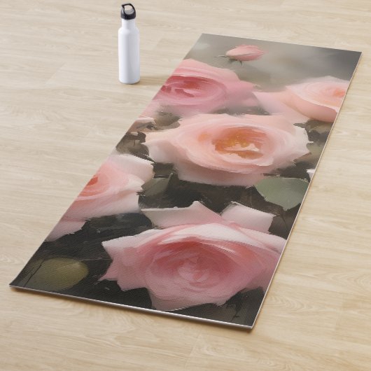 Hübsch rosa Rosen Aquarellmalerei Yogamatte (Beispiel)