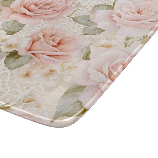 Hübsch Rosa Rosen Brautparty Schneidebrett (Ecke)