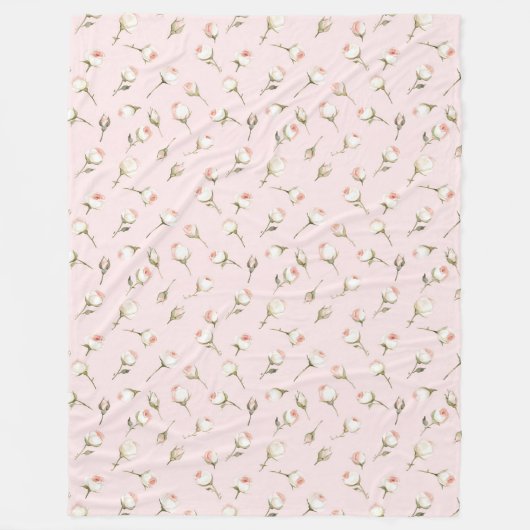 Hübsch rosa Rosen Fleecedecke (Vorderseite)