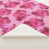 Hübsch rosa Rosen floralboho stilvoll schön Sherpadecke (3/4)