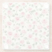 Hübsch rosa Rosen Glasuntersetzer (Rückseite)
