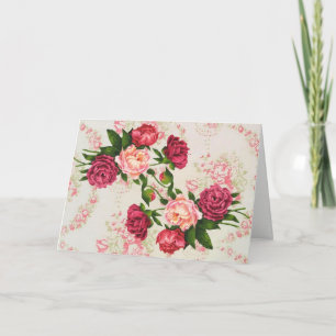 Hübsch Rosa Rosen Grosser Schriftart Geburtstagska Karte