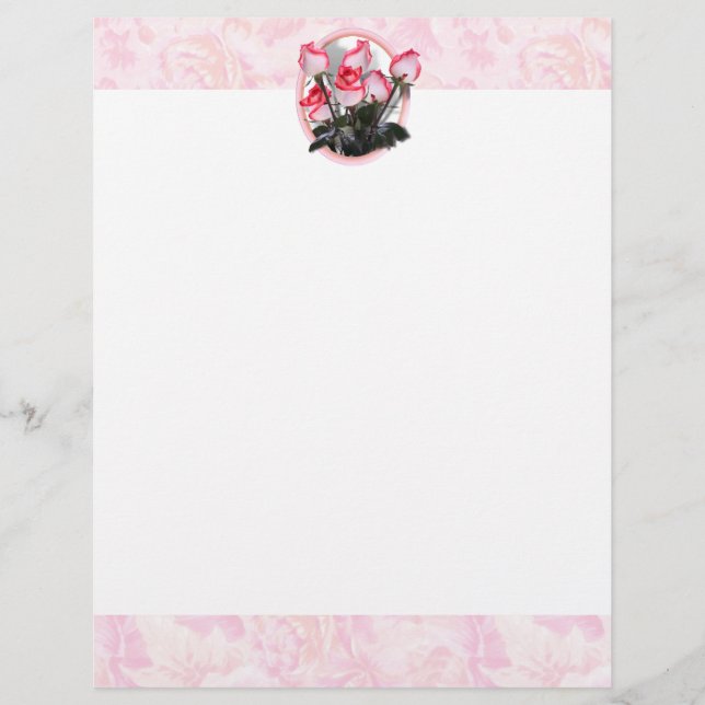 Hübsch rosa Rosen im rosigen Hintergrund (Vorderseite)