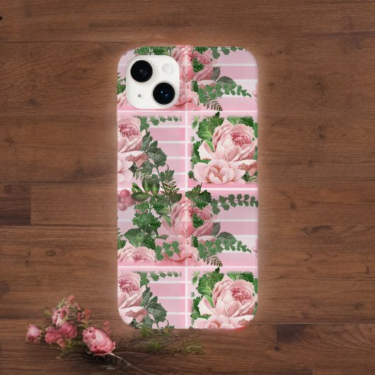 Hübsch rosa Rosen in rosafarbenem Farbmuster Case-Mate iPhone Hülle