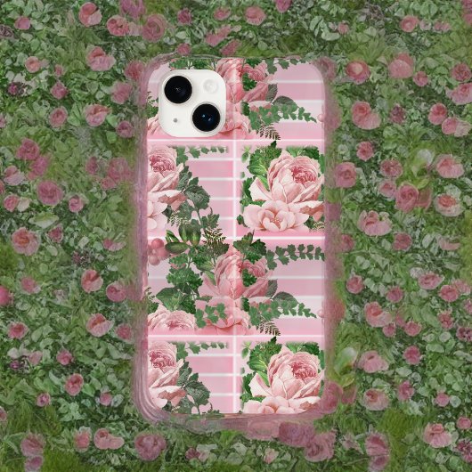 Hübsch rosa Rosen in rosafarbenem Farbmuster Case-Mate iPhone Hülle