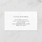 Hübsch rosa Rosen in Weiß | Floral Visitenkarte (Rückseite)