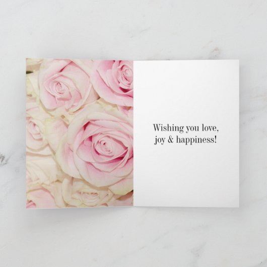 Hübsch rosa Rosen Karte (Innenseite)