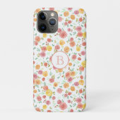 Hübsch rosa Rosen mit Monogramm Case-Mate iPhone Hülle (Rückseite)