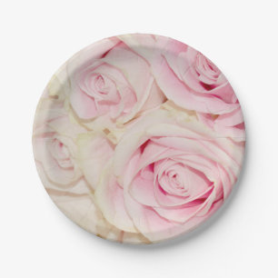 Hübsch rosa Rosen Pappteller