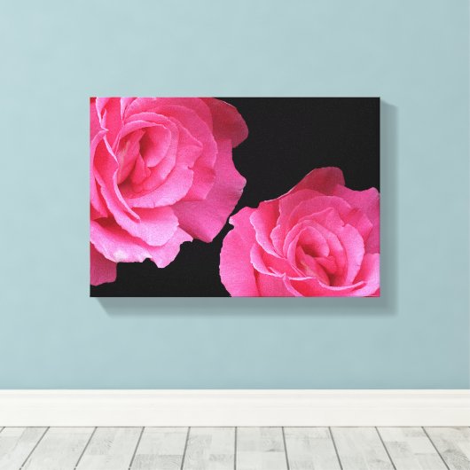 Hübsch rosa Rosen, schlicht, modern und blumenreic Leinwanddruck (Insitu (Holzboden))