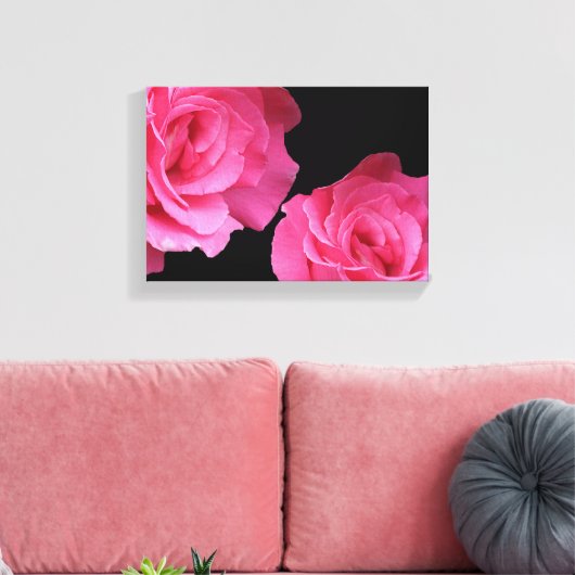 Hübsch rosa Rosen, schlicht, modern und blumenreic Leinwanddruck (Insitu (Wohnzimmer))