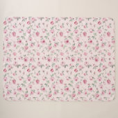 Hübsch rosa Rosen Sherpadecke (Vorderseite (Horizontal))