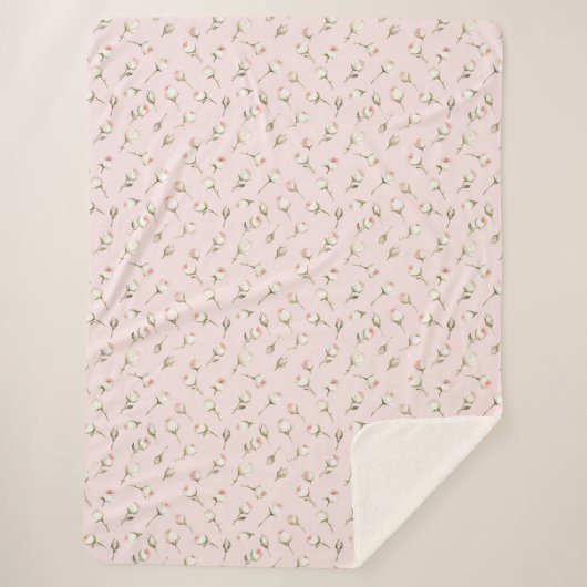 Hübsch rosa Rosen Sherpadecke (Vorderseite)
