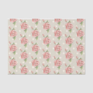 Hübsch-rosa Rosen und Dots Monogramm Seidenpapier