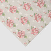 Hübsch-rosa Rosen und Dots Monogramm Seidenpapier (Ausschnitt)