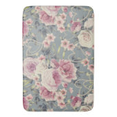 Hübsch-rosa Rosen und Pearl-Herz-Muster Grau Badematte (Vorderseite Vertikal)