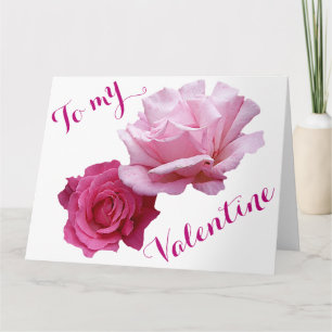 Hübsch rosa Rosen Valentine Liebe schön blumenreic Karte