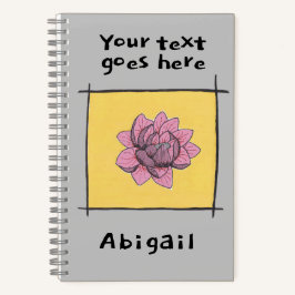 Hübsch rosa Rosendoodle, Ihr Titel und Ihr Name Notizblock