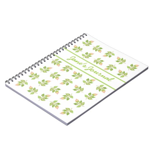 Hübsch-Rosa-Rosenknospe-SpiralNotebook Notizblock (Linke Seite)