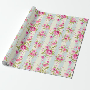 Hübsch rosa Rosenmuster Geschenkpapier