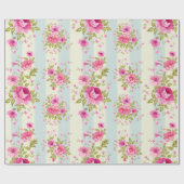 Hübsch rosa Rosenmuster Geschenkpapier (Flach)