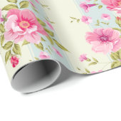 Hübsch rosa Rosenmuster Geschenkpapier (Rolleneckpunkt)
