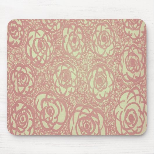 Hübsch rosa Rosenmuster Mousepad (Vorne)