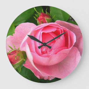 Hübsch rosa Rosenuhr Große Wanduhr