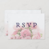 Hübsch rosa Roses Bouquet RSVP-Karte RSVP Karte (Vorne/Hinten)