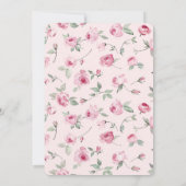 Hübsch Rosa Roses Brautparty Einladung (Rückseite)