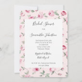 Hübsch Rosa Roses Brautparty Einladung (Vorderseite)