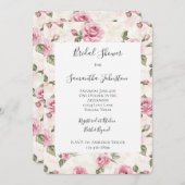 Hübsch Rosa Roses Brautparty Einladung (Vorne/Hinten)