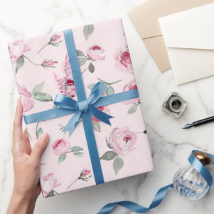 Hübsch Rosa Roses Brautparty Geschenkpapier
