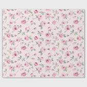 Hübsch Rosa Roses Brautparty Geschenkpapier (Flach)
