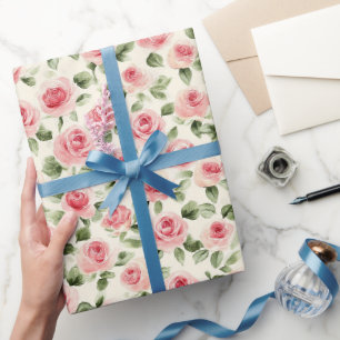Hübsch Rosa Roses Brautparty Geschenkpapier