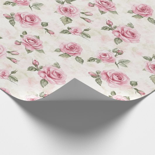 Hübsch Rosa Roses Brautparty Geschenkpapier (Ecke)