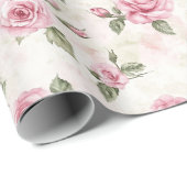 Hübsch Rosa Roses Brautparty Geschenkpapier (Rolleneckpunkt)