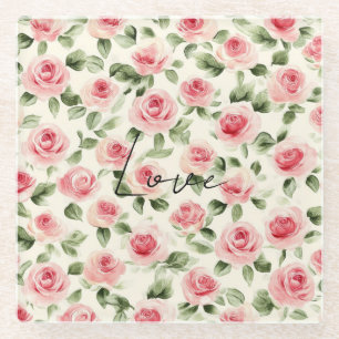 Hübsch Rosa Roses Brautparty Glasuntersetzer