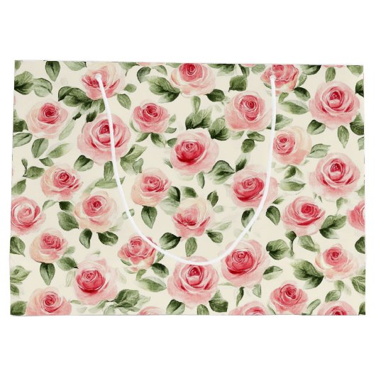 Hübsch Rosa Roses Brautparty Große Geschenktüte (Rückseite)