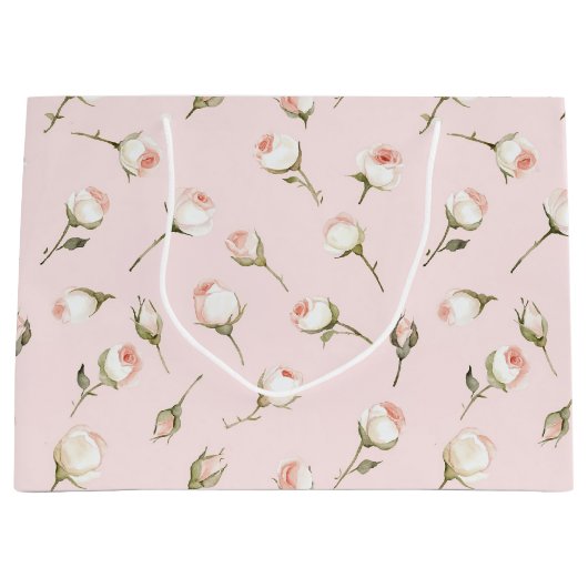 Hübsch rosa Roses Brautparty Große Geschenktüte (Vorderseite)