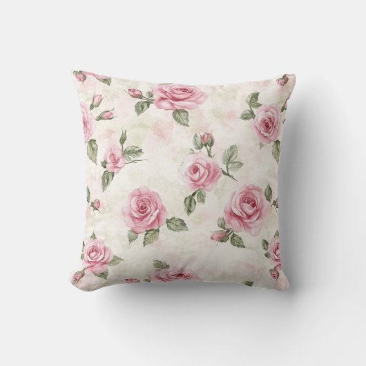 Hübsch Rosa Roses Brautparty Kissen (Vorderseite)