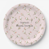 Hübsch rosa Roses Brautparty Pappteller (Vorderseite)